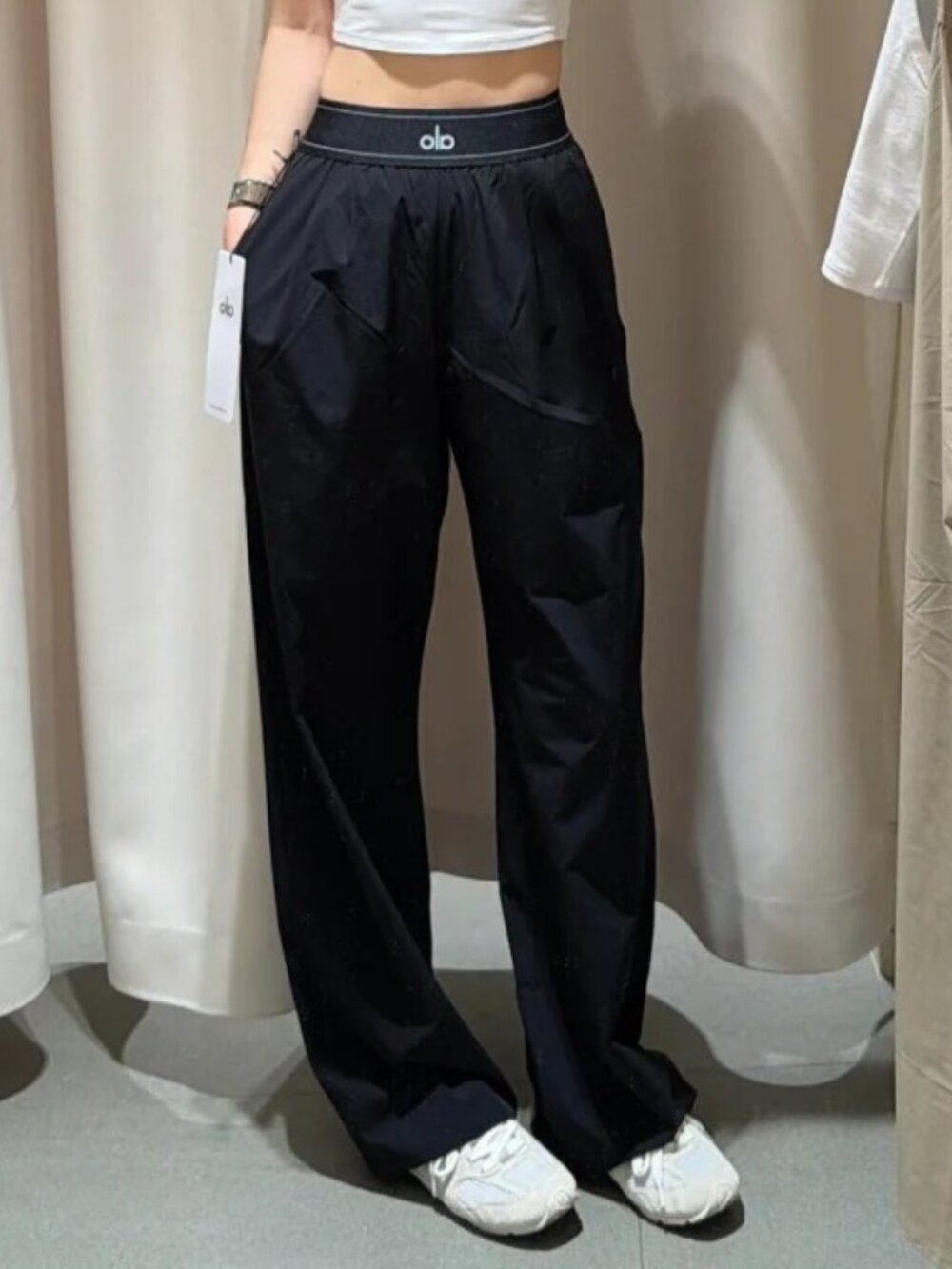 🖤Black Alo Yoga High Waisted Wide Leg Pants 😁 Minimalist  | NWT (30" Inseam)